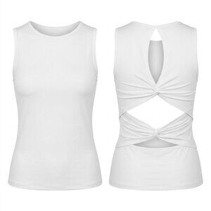 AQUA Double Twist Back Tank Top